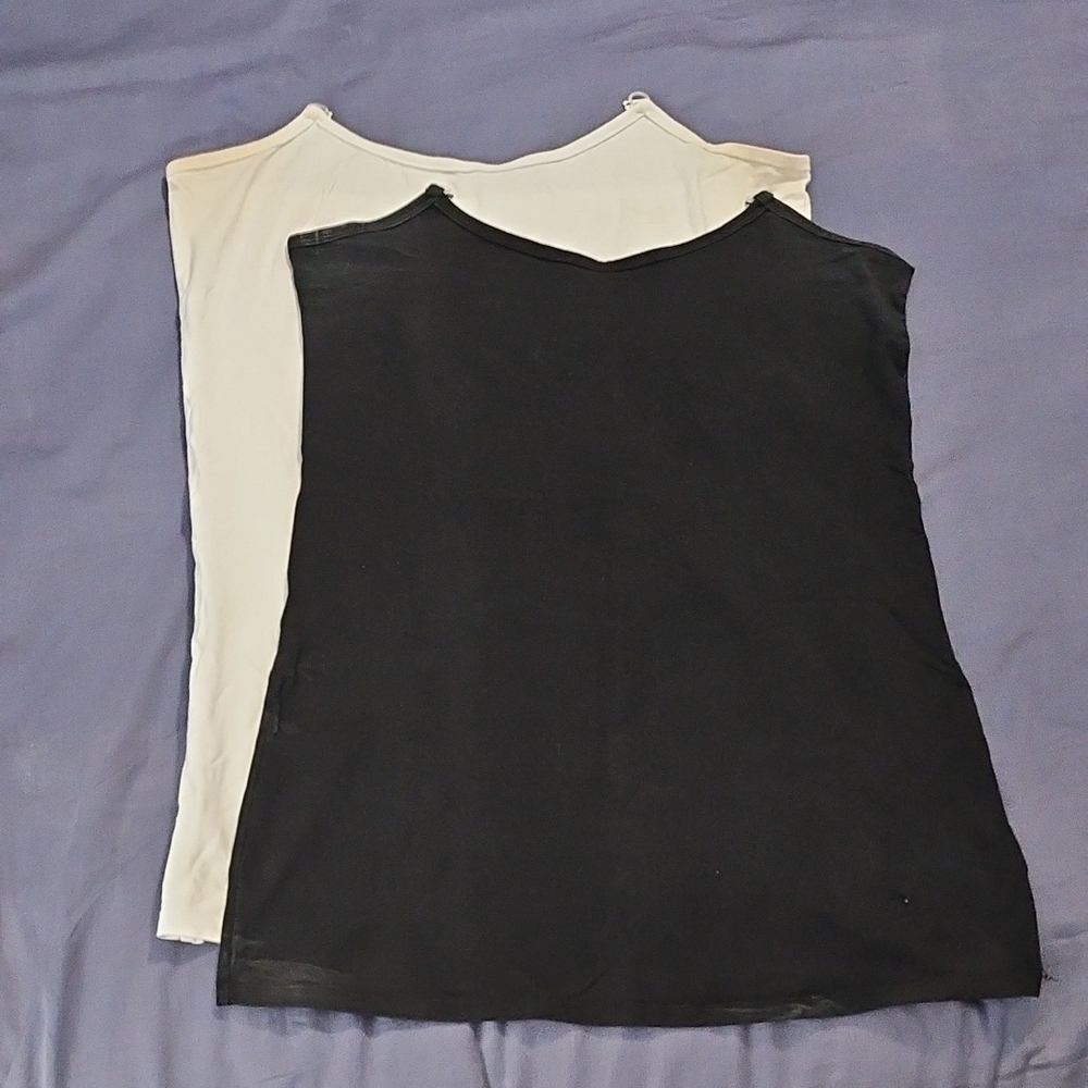 Undercover Mama Maternity Black and White Tank Tops
